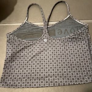 Lululemon skinny strap racer back cropped navy with geometric design MARKED DOWN